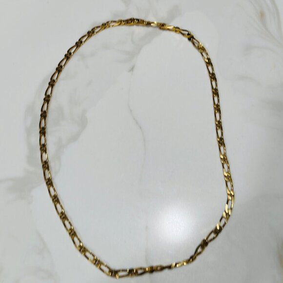 Vintage 1970s Signed Monet Gold-Tone Figaro Chain Necklace - Picture 4 of 12
